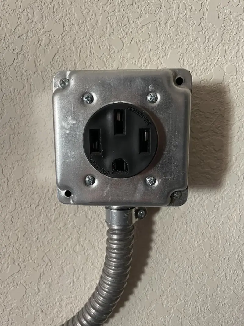 NEMA 14-50 outlet installed for Smart Home Electrical in Peppermill Village
